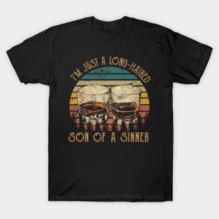 Retro I'm Just A Long Haired Son Of A Sinner Gifts Men T-Shirt